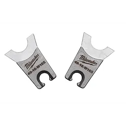 Two W Style: W-165 Die parts made of metal, each featuring a U-shaped cutout and engraved with the Milwaukee logo and "49-16-W165."