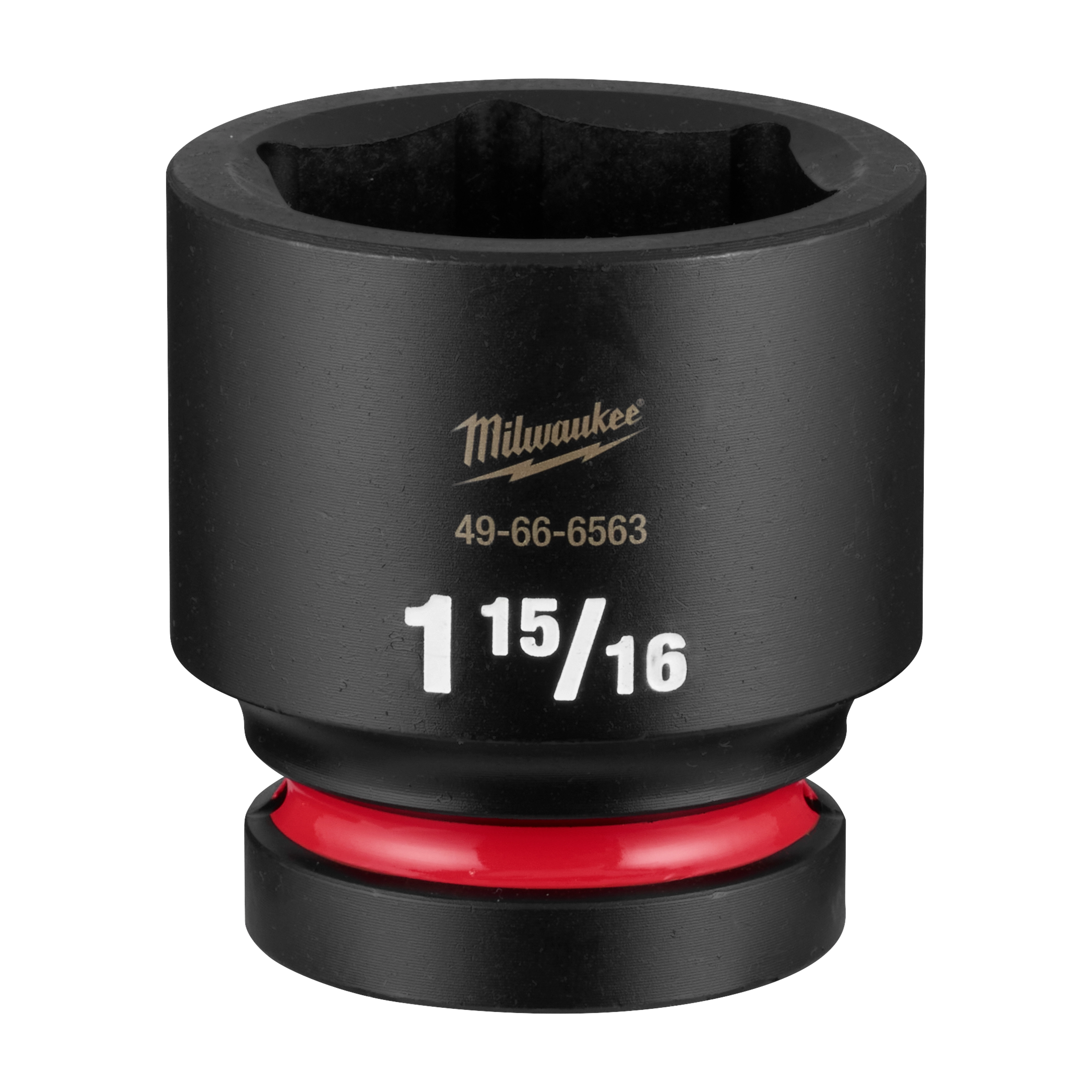 SHOCKWAVE Impact Duty 1" Drive 1-15/16" Standard 6 Point Socket standing upright with visible size markings.