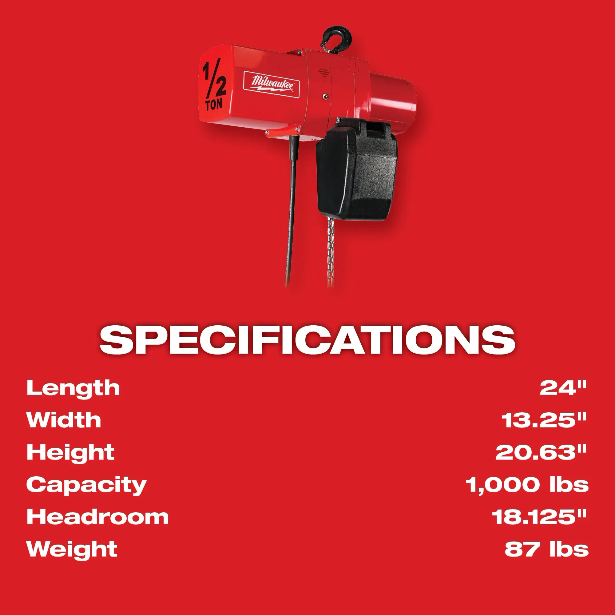1/2 Ton Electric Chain Hoist - 3