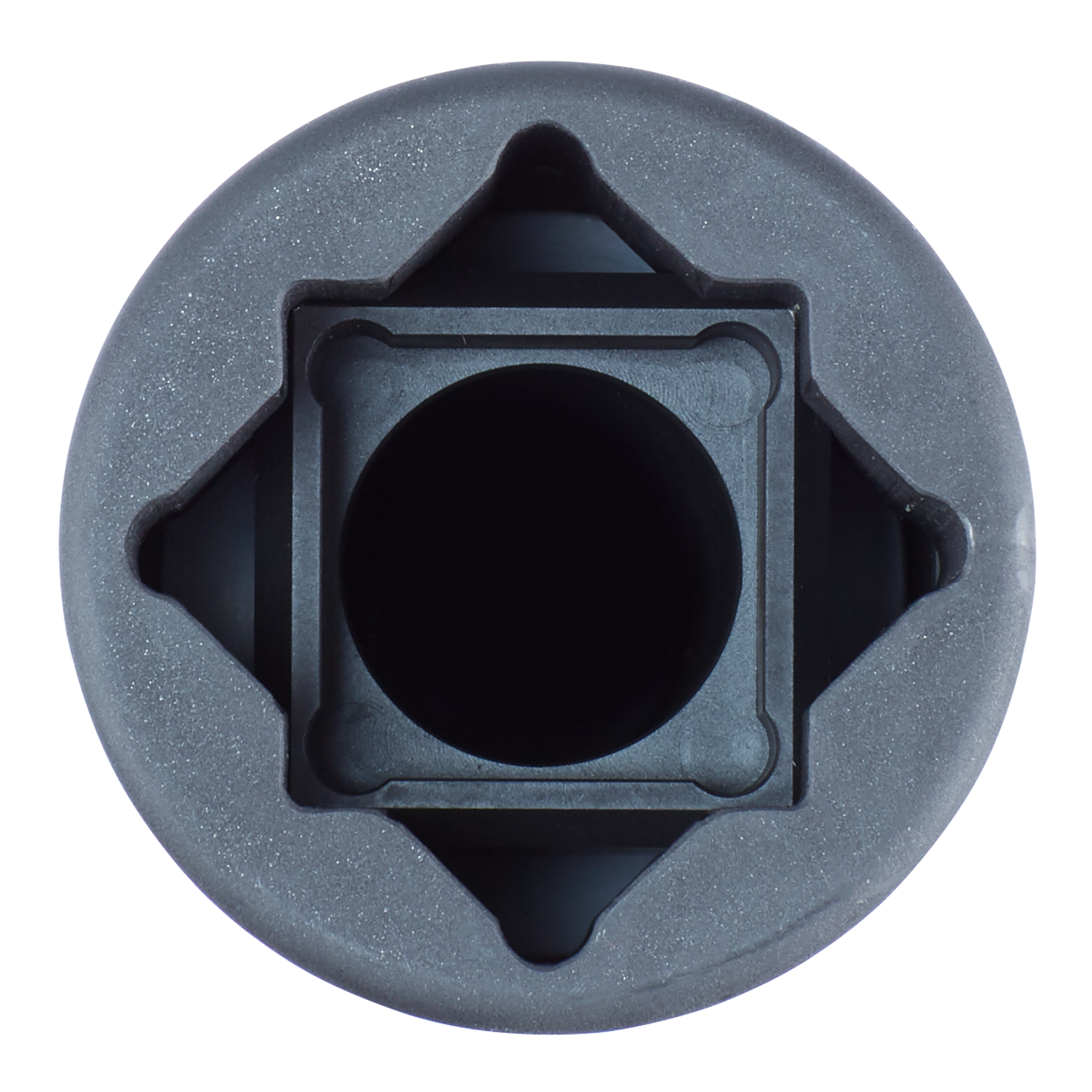Top view of the SHOCKWAVE™ Lineman's 3-in-1 Distribution Utility & Transmission Sockets, featuring a circular exterior with a square inner opening for secure fitting on utility equipment.
