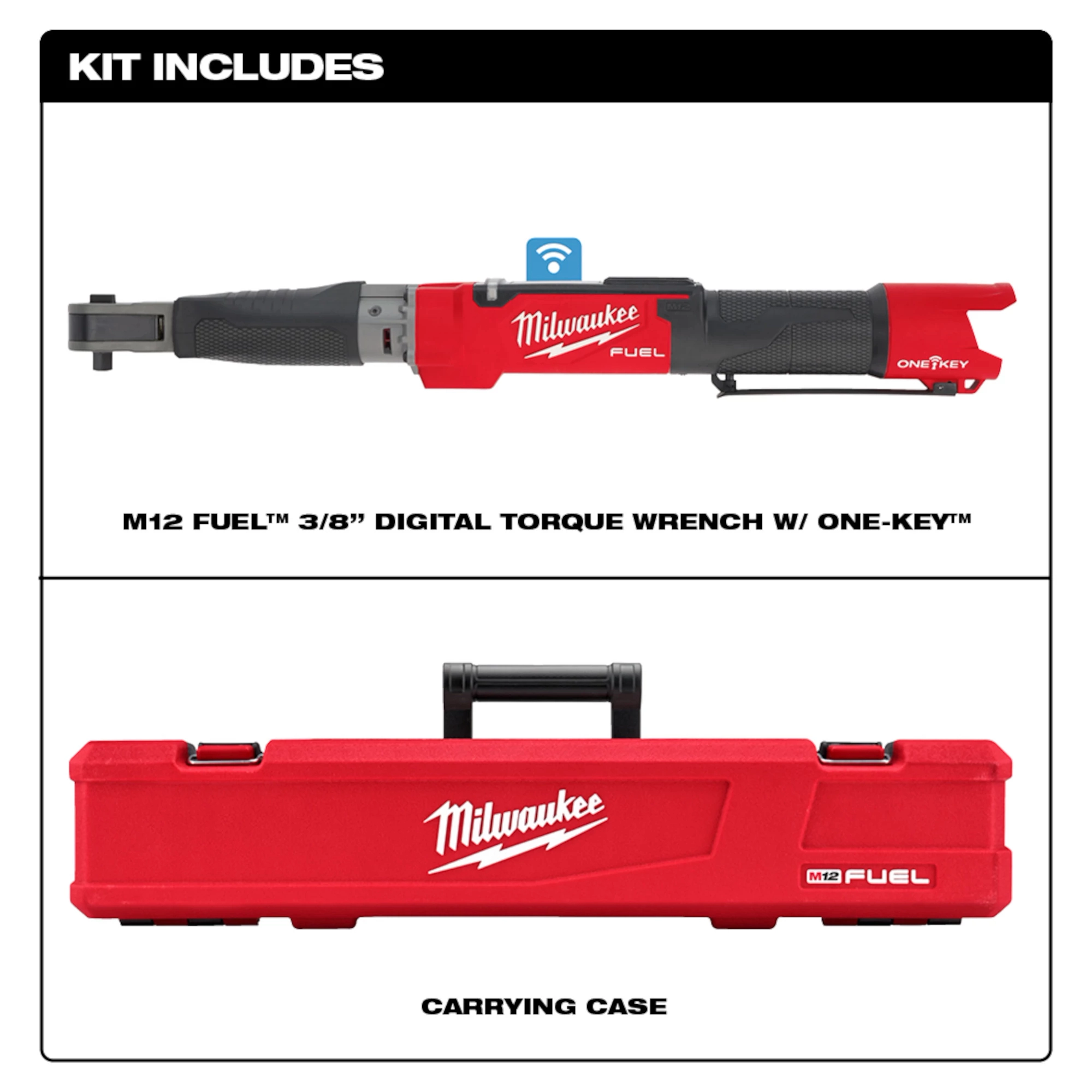 2465-20 M12 FUEL™ 3/8" Digital Torque Wrench w/ ONE-KEY™ Kit Includes
