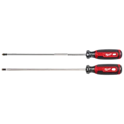 2 PC. Cushion Grip Screwdriver Set (USA) with one Phillips and one flathead screwdriver, featuring red and black handles.