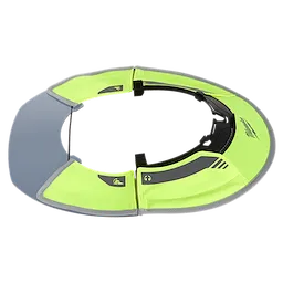 The BOLT Sun Visor is a yellow high-visibility safety accessory. It features a grey tinted visor and a black attachment mechanism labeled with the brand logo. The design includes reflective elements and is intended to provide sun protection while enhancing visibility for the user.