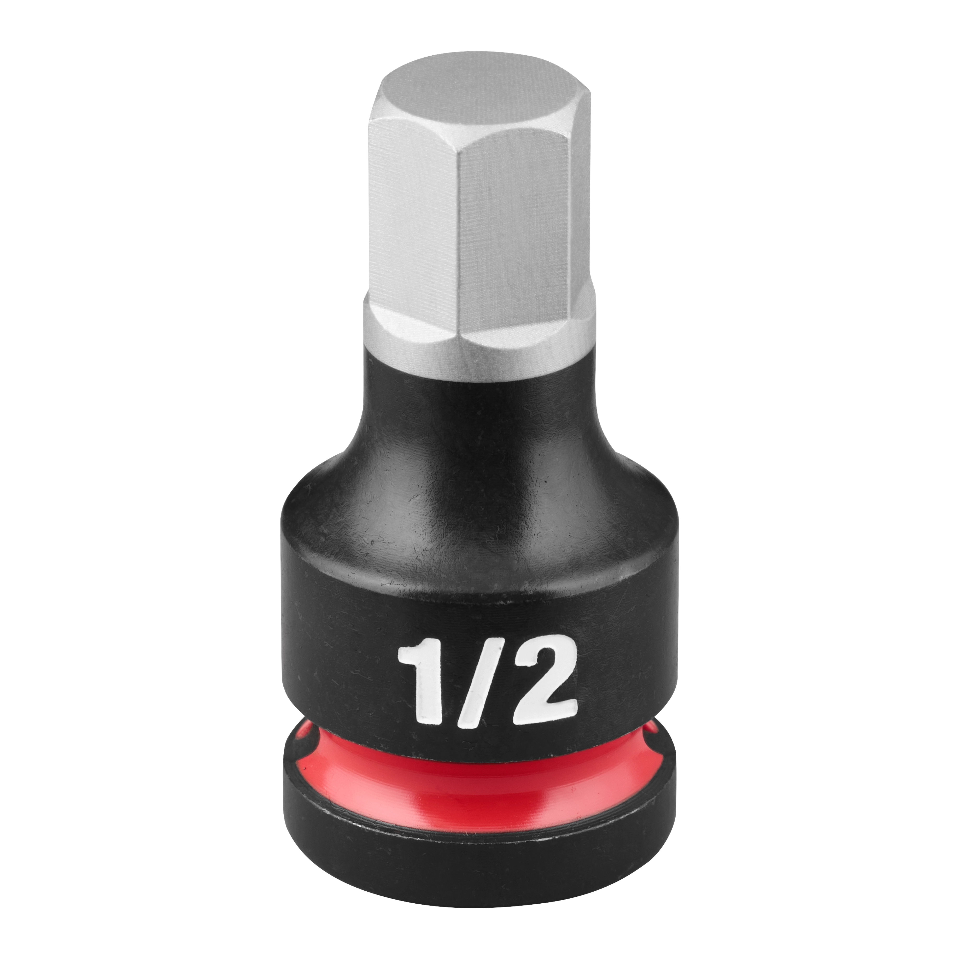 SHOCKWAVE Impact Duty 1/2" Drive 2" Hex 1/2" Bit Socket standing upright with 1/2 marking on its side.