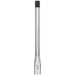 The 3/8" Drive 9mm Long Hex Bit Socket features a slender silver body with a black hex bit tip. The brand name is engraved on the socket's surface near the bottom.