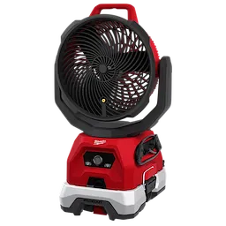 M18 Brushless 11’’ Oscillating Misting Fan + 1gal Water Tank standing upright with front controls and large circular fan grill.
