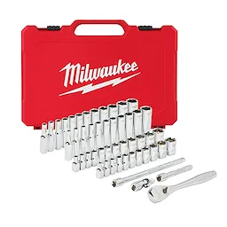 50pc 1/4" Drive SAE and Metric Ratchet and Socket Set