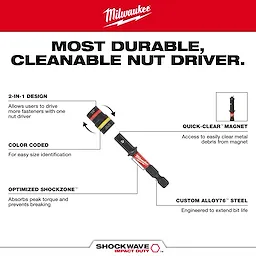SHOCKWAVE Impact Duty™ 1/4” and 5/16” x 2-1/4” QUIK-CLEAR™ 2-in-1 Magnetic Nut Driver