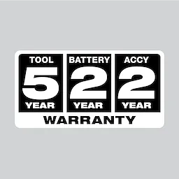 5 Year Tool, Year Battery & 2 Year ACCY Warranty