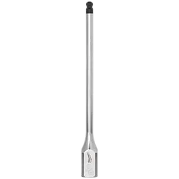The 3/8" Drive 7/32" Long Ball End Hex Bit Socket is a metallic tool with a long, slender shaft and a ball end for working at various angles. It has a glossy finish and a hexagonal base engraved with product details.