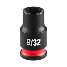 SHOCKWAVE Impact Duty 1/4" Drive 9/32" Standard Impact Socket, black with white "9/32" marking and a red accent ring.