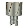 2%22 Quick Change Tang Drive Steel Hawg Cutter 49-57-2002 is a steel cutting tool with a cylindrical body, featuring sharp, spiral cutting edges and a quick-change tang drive at the base for easy attachment. It is designed for efficient and precise cutting in steel materials.