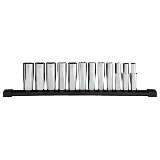12pc 3/8” Drive 12-Point Deep Well Metric Socket Set
