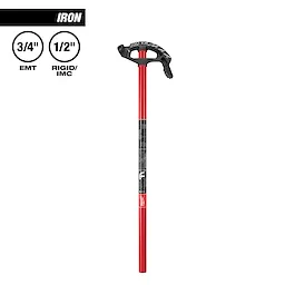3/4" Iron EMT Conduit Bender with a red handle and black bending head for precise bending of electrical conduit pipes.