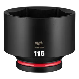 SHOCKWAVE Impact Duty 1" Drive 115mm Standard 6 Point Socket standing upright with visible size marking 115.