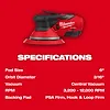 M12 FUEL™ 6" Random Orbital Sander (3/16"), view 20