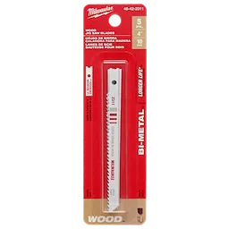 4" 10TPI U-Shank Wood Bi-Metal Jig Saw Blades 5PK in red packaging, designed for wood cutting, featuring long-lasting blades.