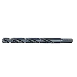 31/64" THUNDERBOLT BLACK OXIDE DRILL BIT, featuring a black finish with spiral grooves designed for efficient cutting and drilling.