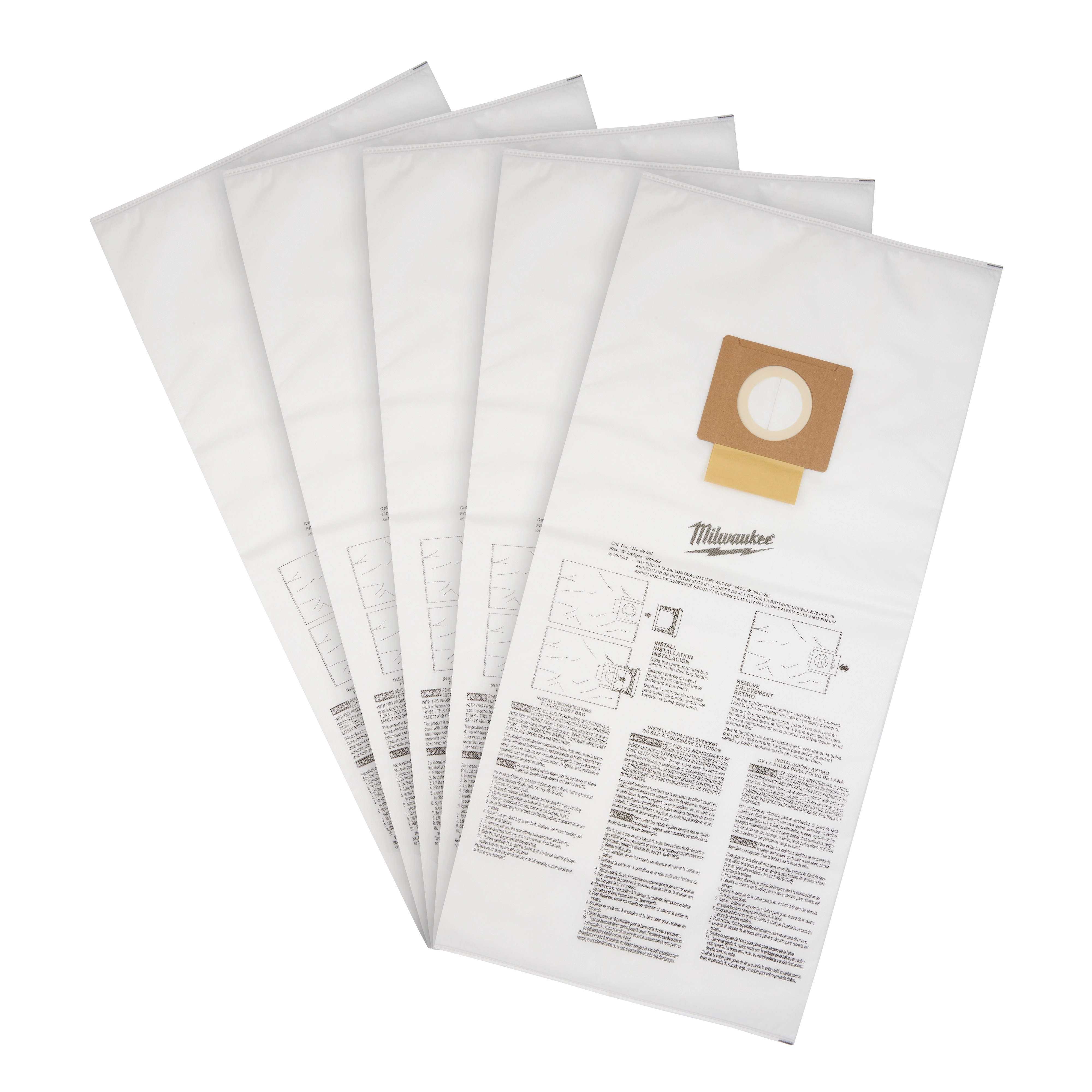 MILWAUKEE® Fleece Dust Bags (5PK) - 12 Gallon