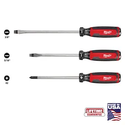 Bundle Asset Primary image shows a set of three red-handled screwdrivers of different sizes, with icons for flathead and Phillips tips.