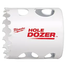 RANGE%20OF%20Hole%20Dozer%20Bi-Metal%20Hole%20Saw%201-11/16%22%201-3/4%22, white with jagged teeth, features red text branding on the side.