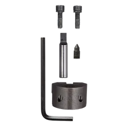 M18 FUEL™ 10Ga Nibbler Punch & Die Set includes various metalworking components, such as a punch, die, hex key, and screws, arranged against a white background.