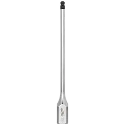 The 3/8" Drive 5mm Long Ball End Hex Bit Socket features a long, slender design with a ball end for reaching tight spaces. The metallic tool has a hex bit and is designed for use with 3/8" drive tools.