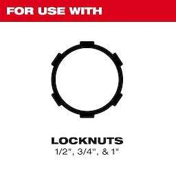 The 3 PC. Locknut Wrench Set is for use with locknuts of sizes 1/2", 3/4", and 1", as indicated by the diagram.