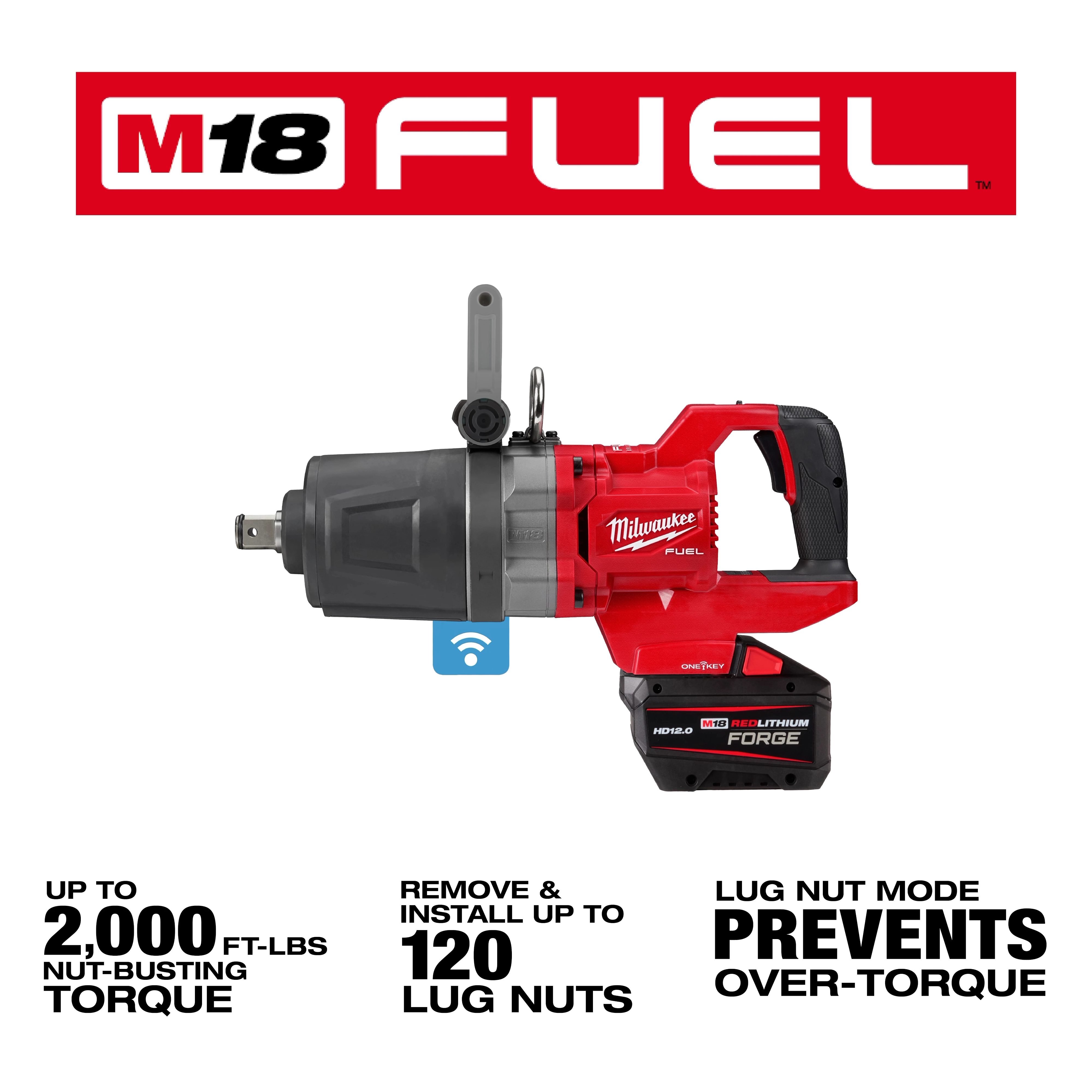 M18 FUEL™ 1" D-Handle High Torque Impact Wrench w/ ONE-KEY™ Kit - 4
