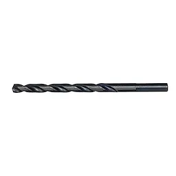 1/4" THUNDERBOLT black oxide drill bit with a twisted shank and smooth cutting point, designed for durability and precise drilling.