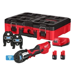 M12 FORCE LOGIC PRESS TOOL KIT w/ ONE KEY with 3/8", 3/4", 7/8" Streamline ACR Press Jaws, case, charger, and batteries.