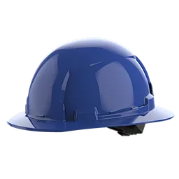 BOLT Blue Full Brim Hard Hat w/4pt Ratcheting Suspension (USA) - Type 1, Class E on a plain white background