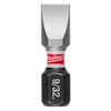 The image shows a single SHOCKWAVE™ 1" Impact Duty Slotted 9/32" Insert Bit, part of a 25 pack. It features a slotted tip, red and white branding near the center, and 9/32" labeled on the black hexagonal base.