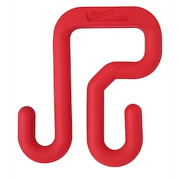 The 3" Bucket Hook is a red, S-shaped tool designed to hang buckets securely. It features two curved ends for easy attachment and has the brand name embossed on the top side.