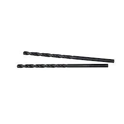 Two 7/64" THUNDERBOLT® Black Oxide Drill Bits lying parallel, featuring a black finish and twisted design for drilling applications.
