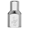 A 1/4" Drive 1/4" Low-Profile Hex Bit Socket with a silver finish and hexagonal shape. The front of the socket is stamped with "1/4".