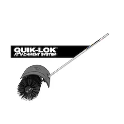 QUIK-LOK Bristle Brush Attachment with long metal shaft and covered circular bristle head on plain background.