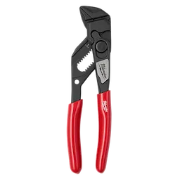 The product is a 5" Pliers Wrench with a black, metal adjustable jaw and bright red handles, offering strong gripping and turning capabilities.