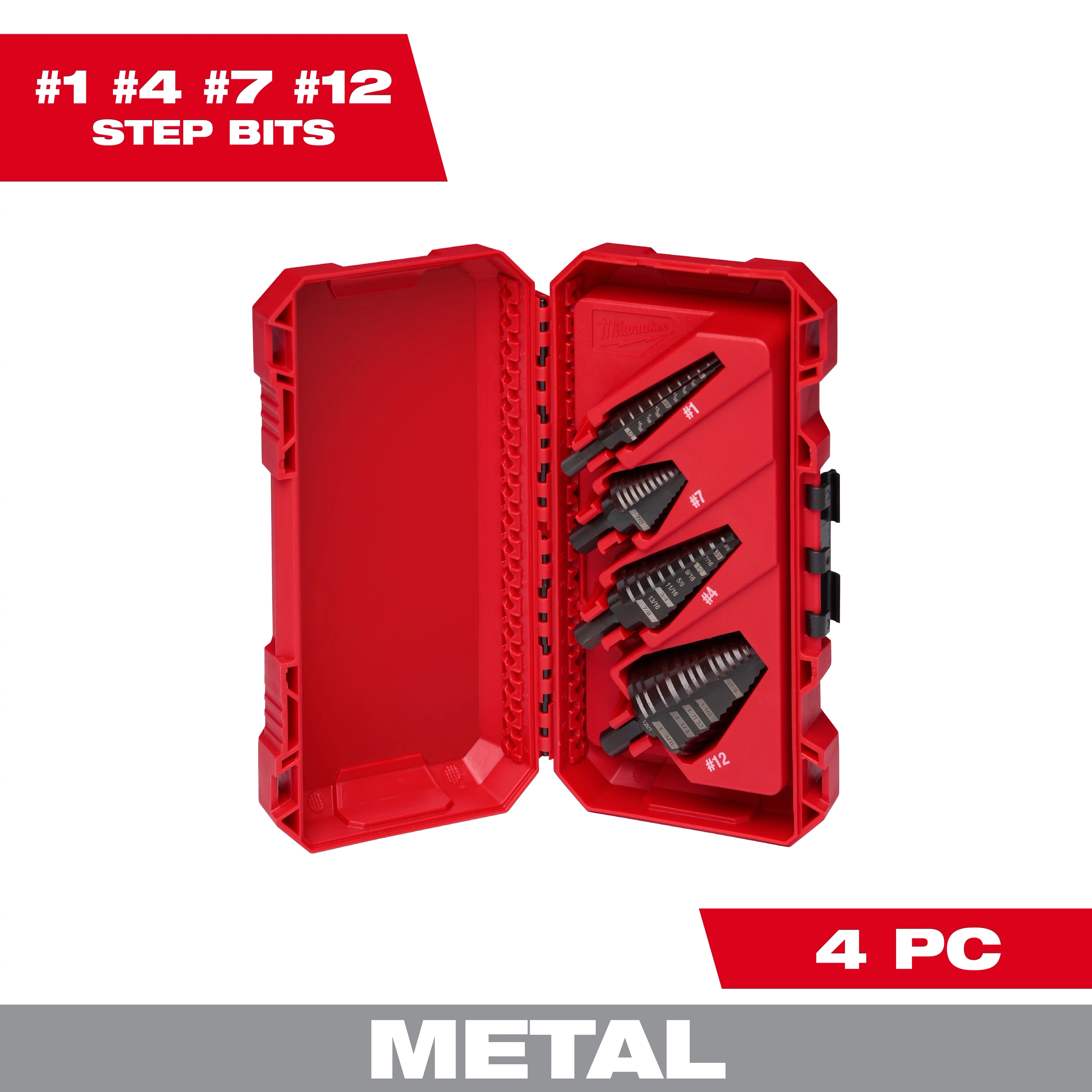 4PC Step Drill Bit Set