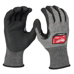 Cut Level 3 High-Dexterity Nitrile Dipped Gloves - S, featuring black nitrile coating on the palm and fingers with a grey knit back.