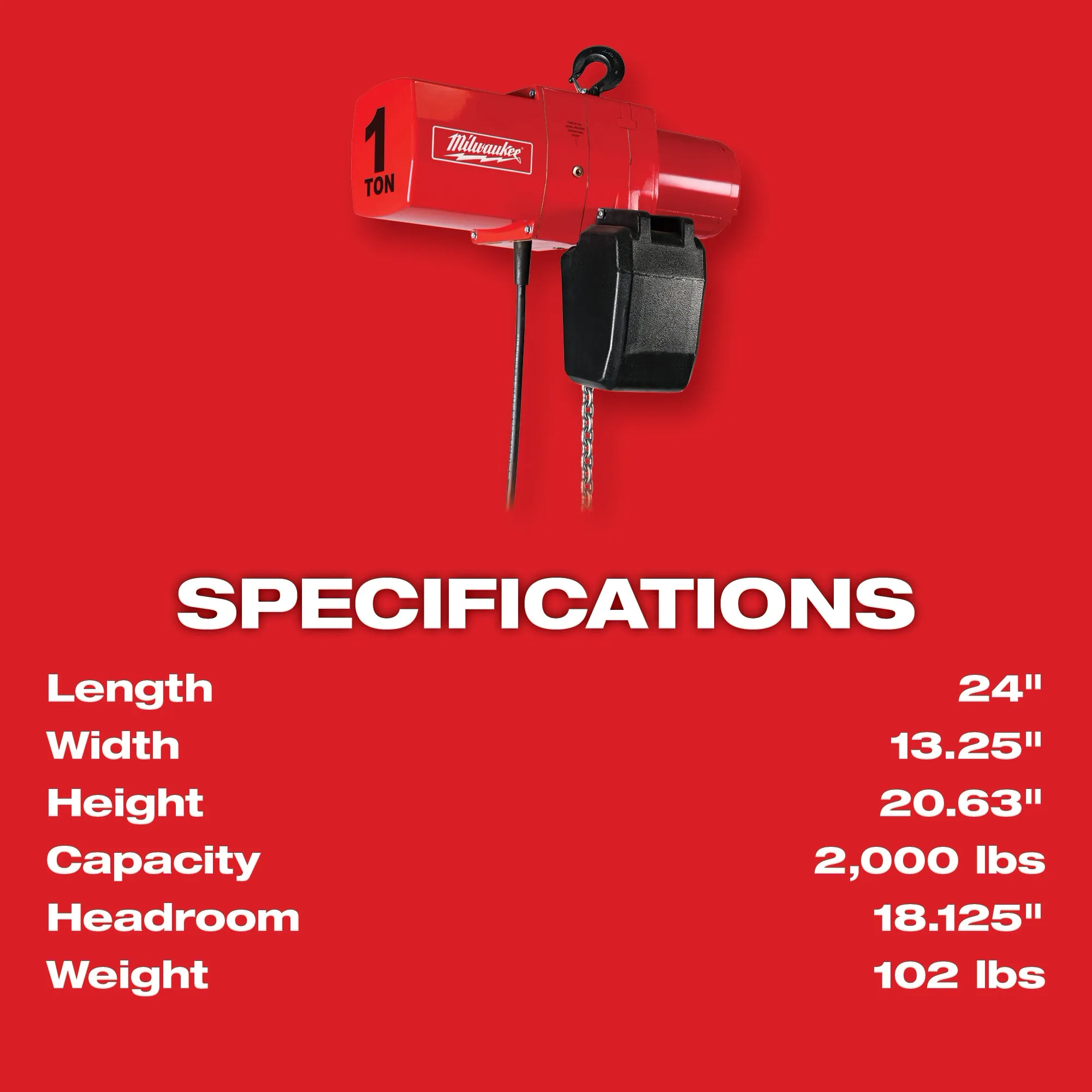 1 Ton Electric Chain Hoist - 3