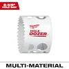2-5/8" Hole Dozer Bi-Metal Hole Saw with white body, red logo, and text, suitable for multi-material cutting tasks.