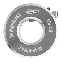 Milwaukee RHWIRHHUSE 1/10 CU metal cutting tool. Circular design with a central hole and sharp blades on the outer edge.