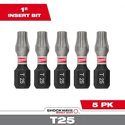 SHOCKWAVE™ Impact Duty 1" TORX® T25 Insert Bits (5 PK)