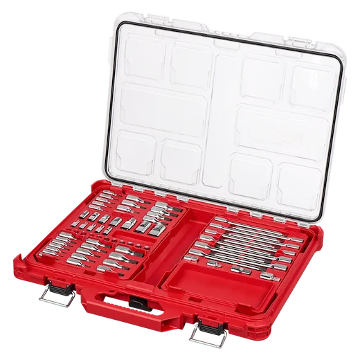 67pc 1/4”, 3/8”, and 1/2” Drive TORX Bit Socket Set with PACKOUT Low-Profile Organizer open to show arranged bits and sockets.