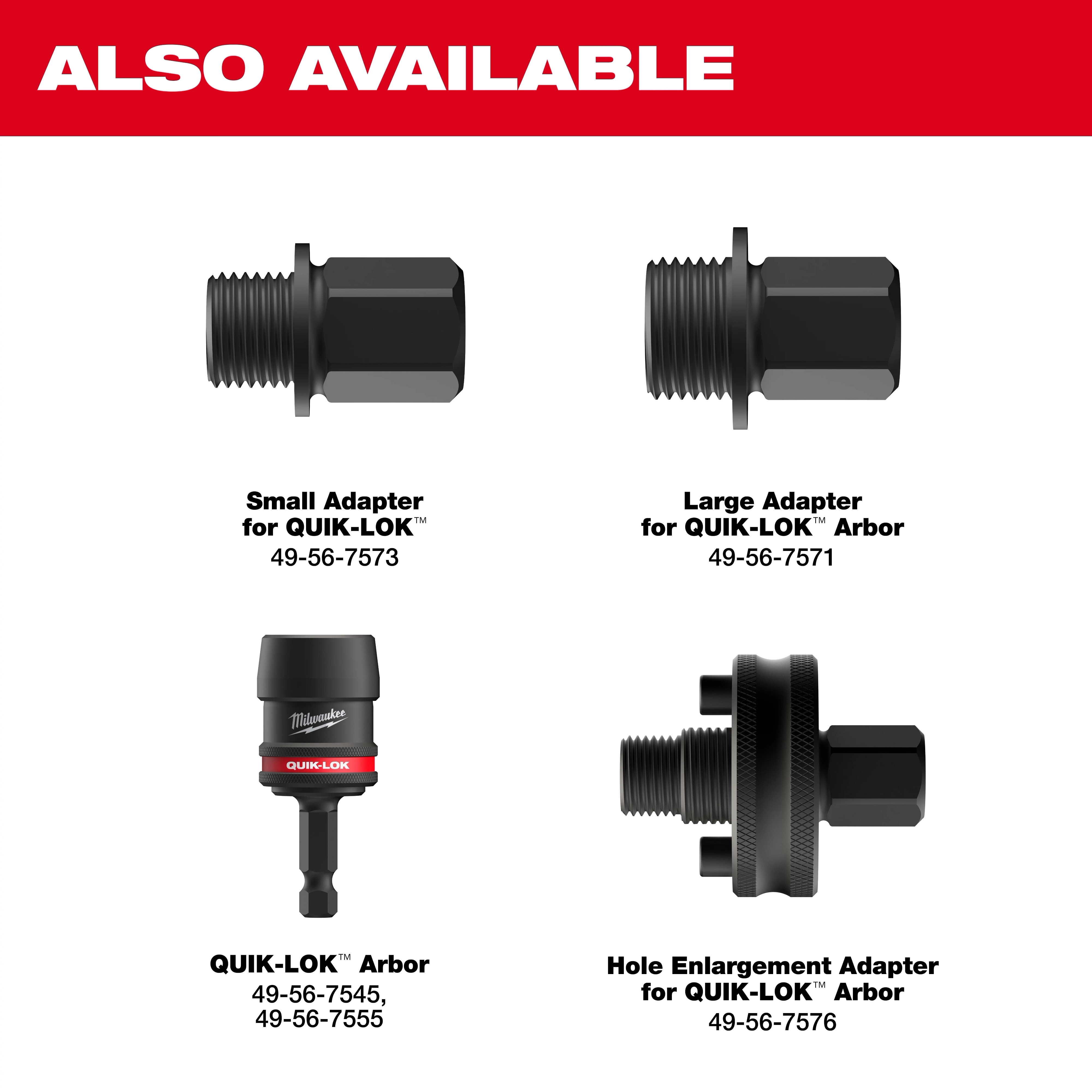 2PK Large Thread Pin Adapters for QUIK-LOK™ Arbors