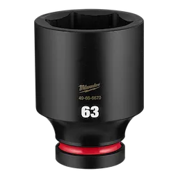 SHOCKWAVE Impact Duty 1" Drive 63mm Deep 6 Point Socket standing upright on a plain background.