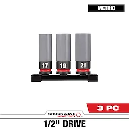SHOCKWAVE Impact Duty™ 1/2 Drive Metric 3PC Lug Nut Wheel Socket Set
