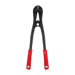18" Bolt Cutter with black handles and red grip ends. The tool features robust cutting jaws designed for heavy-duty tasks and has a center-cut design for precise cutting.