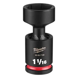 Black SHOCKWAVE Impact Duty 1/2" Drive 1-1/16" Standard Swivel Socket with a red ring near the base.